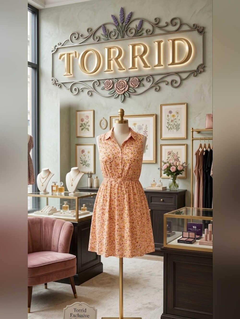 Torrid Floral Sleeveless Shirt Dress